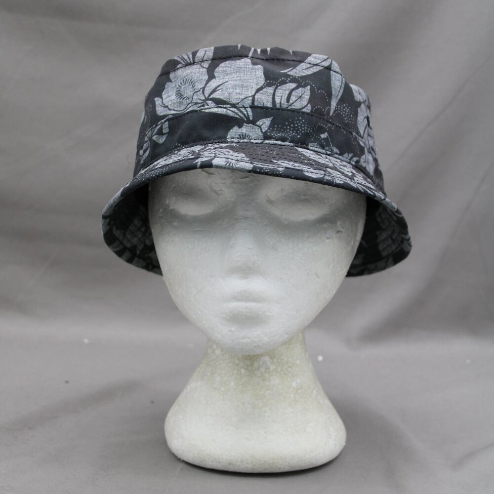 Hurley Bucket Hat - Grey Floral Pattern Salesman Sample - Adult One Size